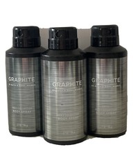3 BATH BODY WORKS MEN'S Graphite DEODORIZING BODY SPRAY 3.7 Oz Each