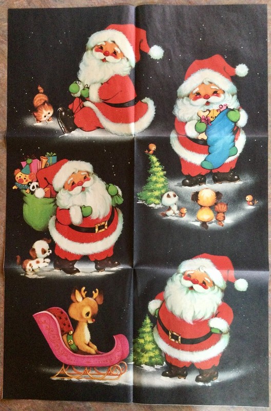 Vintage 1970’s Puppy & Kittens Retro Christmas Gift Wrap NOS Unused 19.5 x 29”