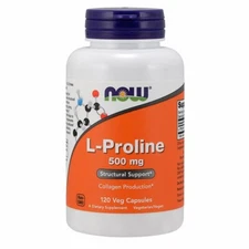 L-Proline 500 mg 120 Vcap By Now Foods