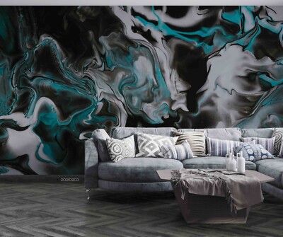 3D Black Blue Gray Texture Abstract Wallpaper Wall Murals Removable Wallpaper