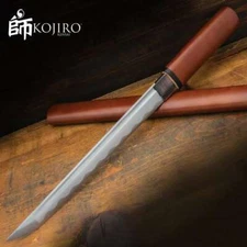19" Kojiro Tanto Short Sword Japanese Katana Carbon Steel with Sheath