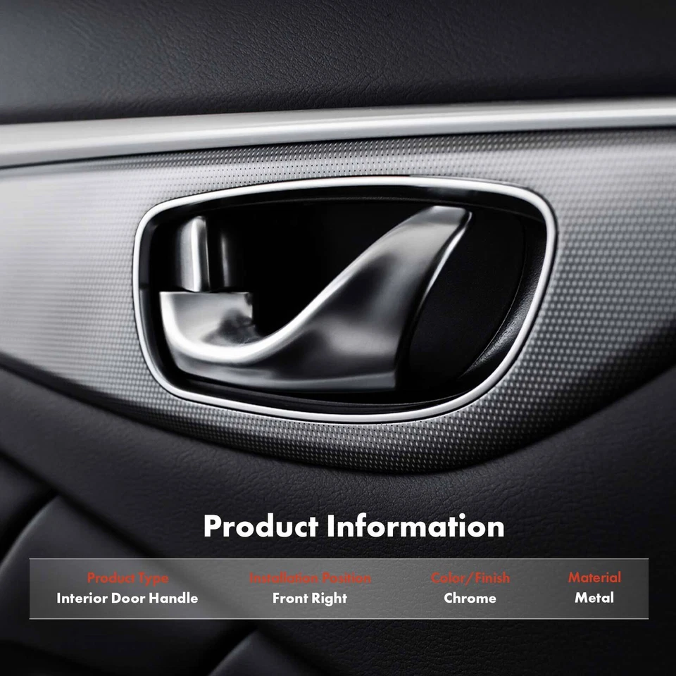 Front Right Chrome Interior Door Handle for Volvo WAH 1996-2002 WC WG WH WI WX - Image 2 of 4