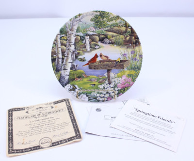 Springtime Friends Plate Carol Decker Art Animals Birds 1st Natures Garden 1993
