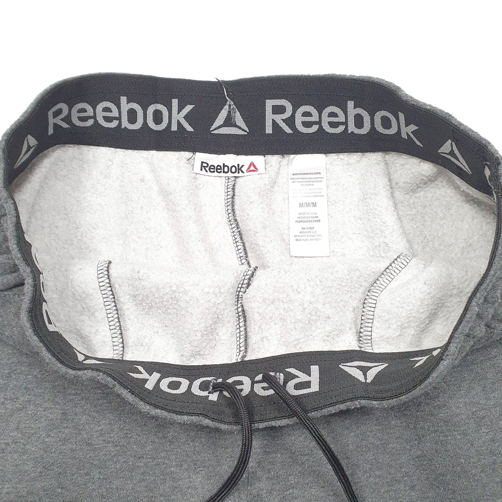 REEBOK Sweats Jogger Trousers Cotton  &  Polyester Grey Mens W30 L26 image 2