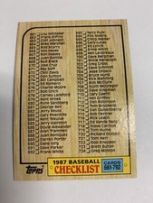 1987 Topps Baseball Checklist #792 661-792
