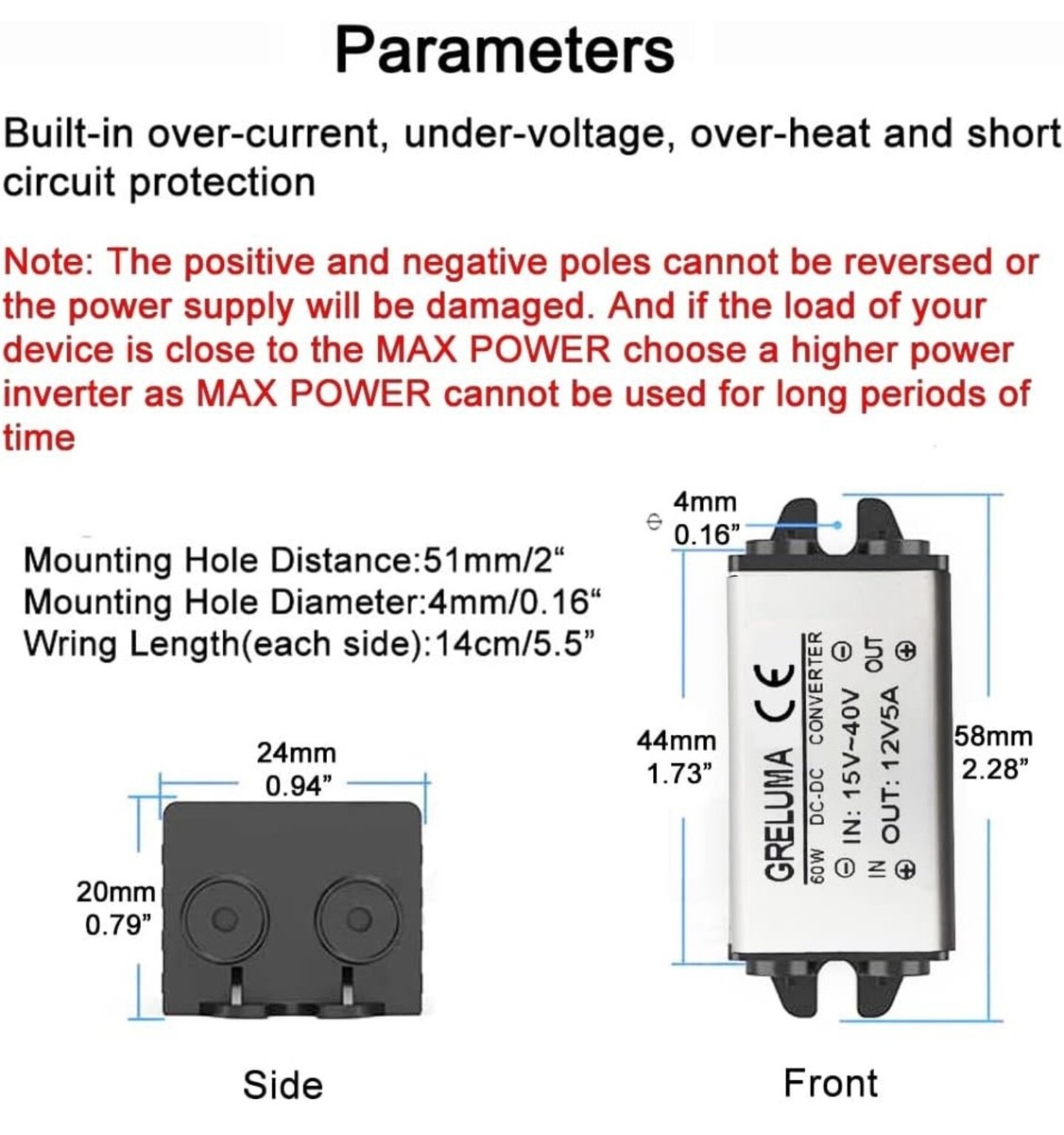 DC 24V-72V A 12v Convertitore, 10A 120W Step-down Trasformatore - Foto 4