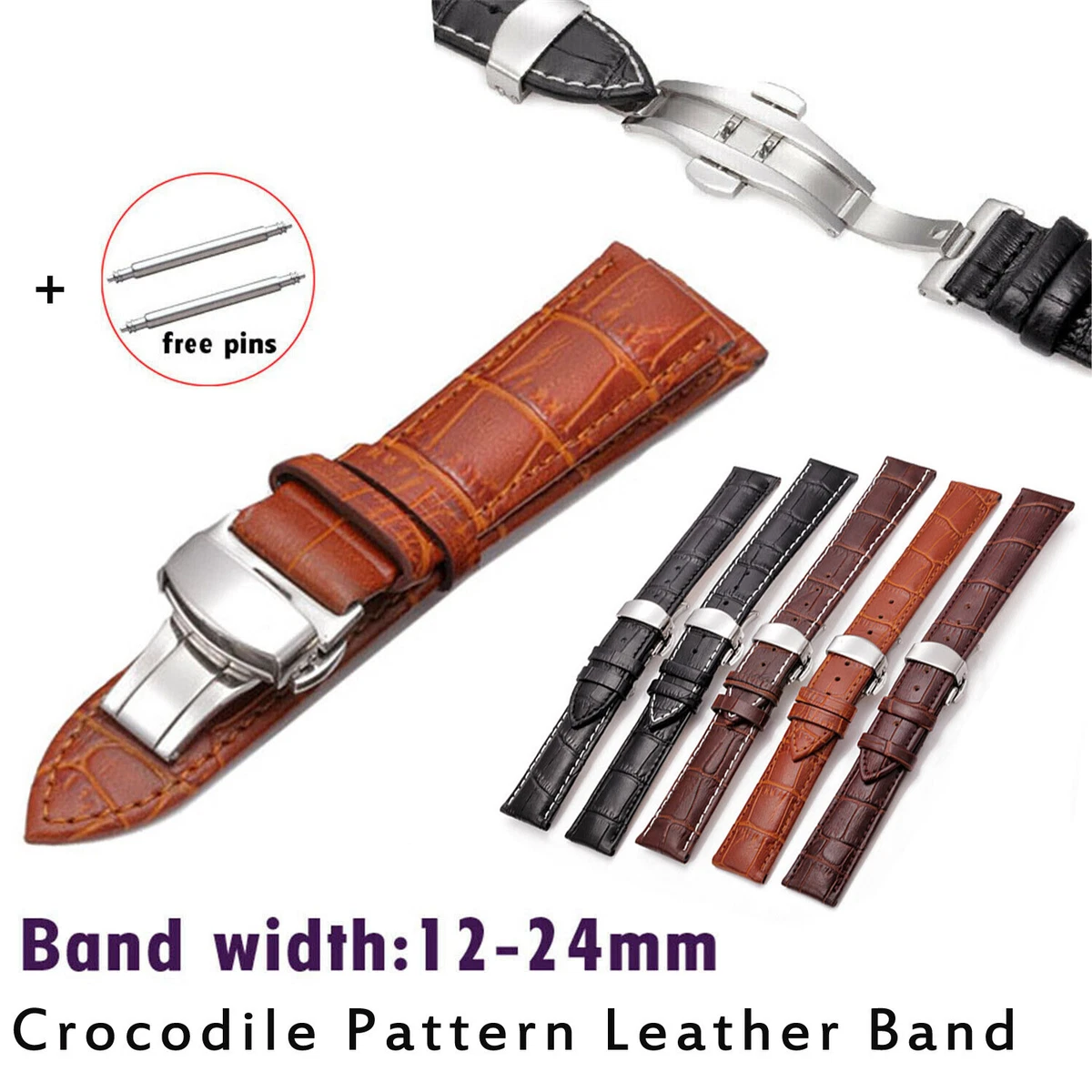 Leather watch clasp deals