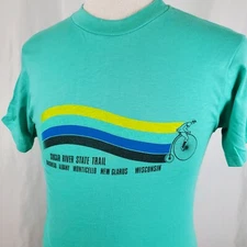 Vintage 80s Sugar River State Bike Trail T-Shirt Medium Hanes Single Stitch