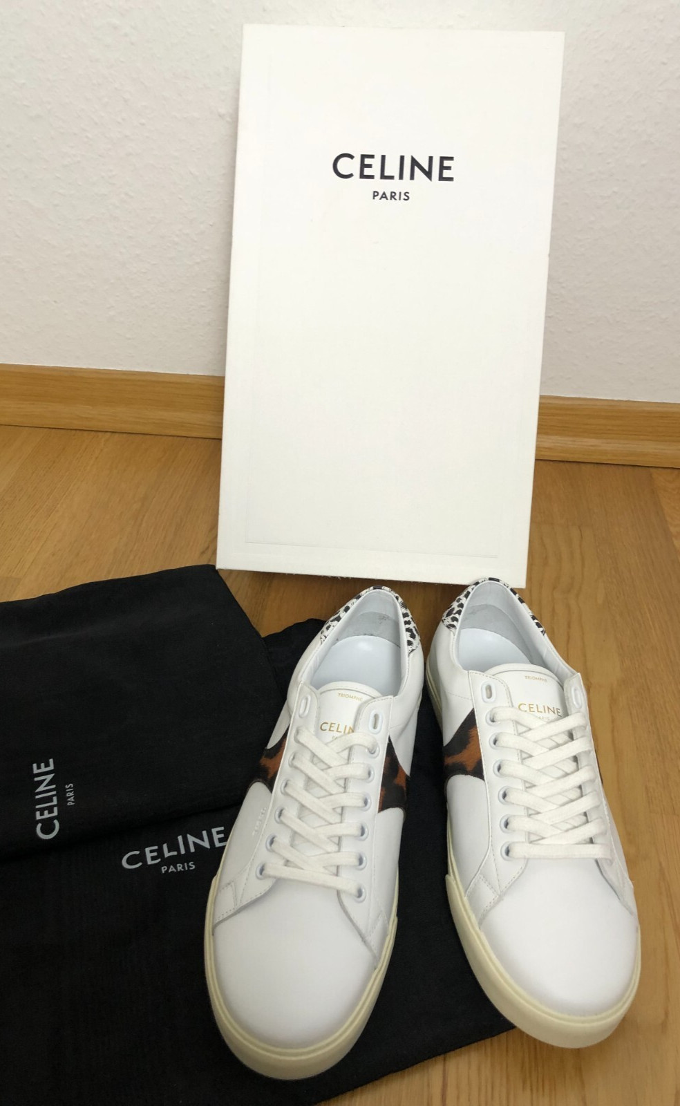 CELINE PARIS * Triomphe TR 01L * Sneaker * Gr. 40 * Gepard print * weiß * NEU