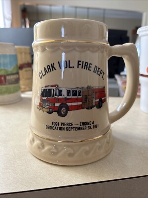 Clark NJ Vol. Fire Dept. Dedication September 28 1991 Beer Mug