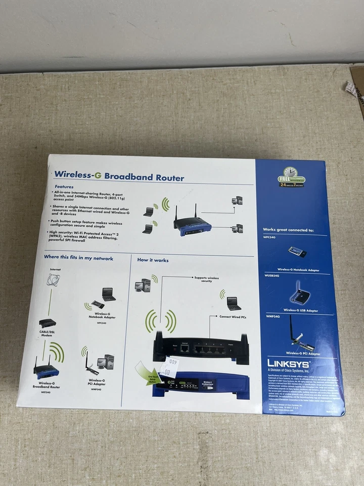 Linksys WRT54G V8 Wireless G 2.4 Ghz Broadband 4 Port Switch 802.11g Router NEW - Image 3 of 4