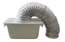 Indoor Dryer Lint Trap Vent Kit 48" Flexible Aluminum Hose Interlocking System