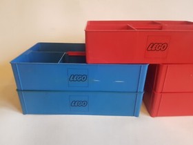 LEGO 791-1 793-1 Storage Box Blue Red lot Universal Building Set Supplemental