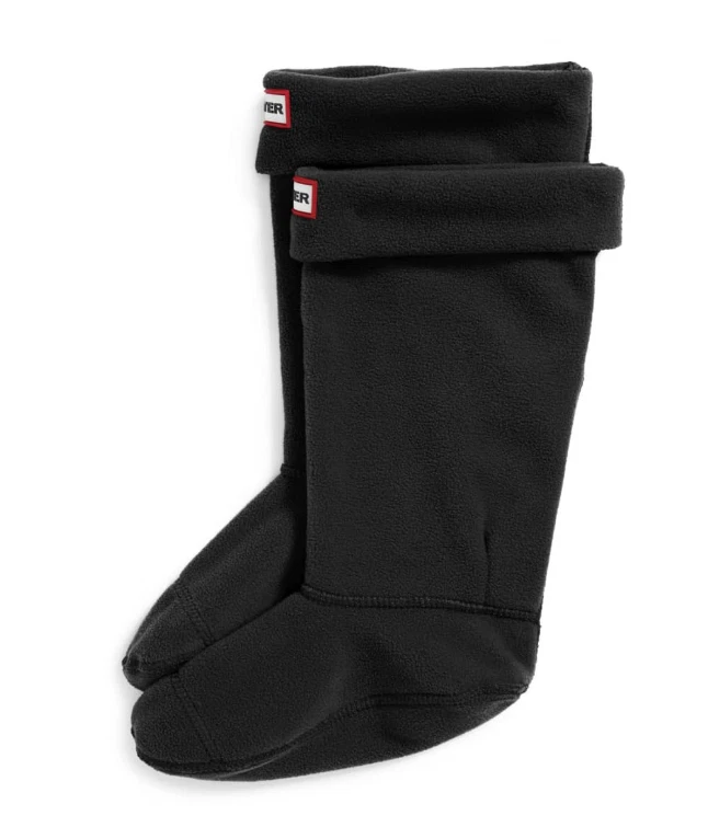 Hunter K2001 Unisex Kids Black Fleece Welly Boot Socks Sz XL 4-6K