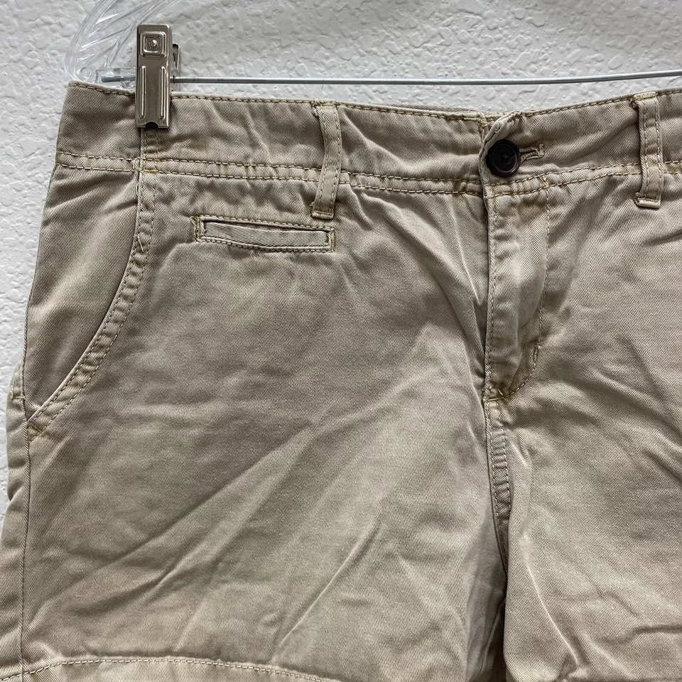 Pantalones Cortos Merona Mujer 8 Caqui Informales Damas Lona Foto 3 de 4