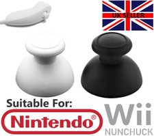 Nintendo Wii Nunchuck Thumbsticks Replacement Controller Joy Stick - White Black