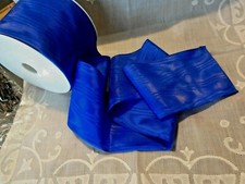 CINTA MOIRE ALEMANA DE 3" DE ANCHO - RAYÓN - AZUL REAL - POR Y