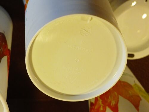 4 Starbucks Cups w/Lids 16 ozs. White/Logo-Leaves BPA Free Plastic Reusable USA - Picture 12 of 14