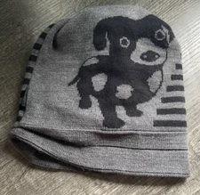 Jamont Beanie Toque Adult One Size Black Gray Knit Lined Ski Snowboard Snow Dog