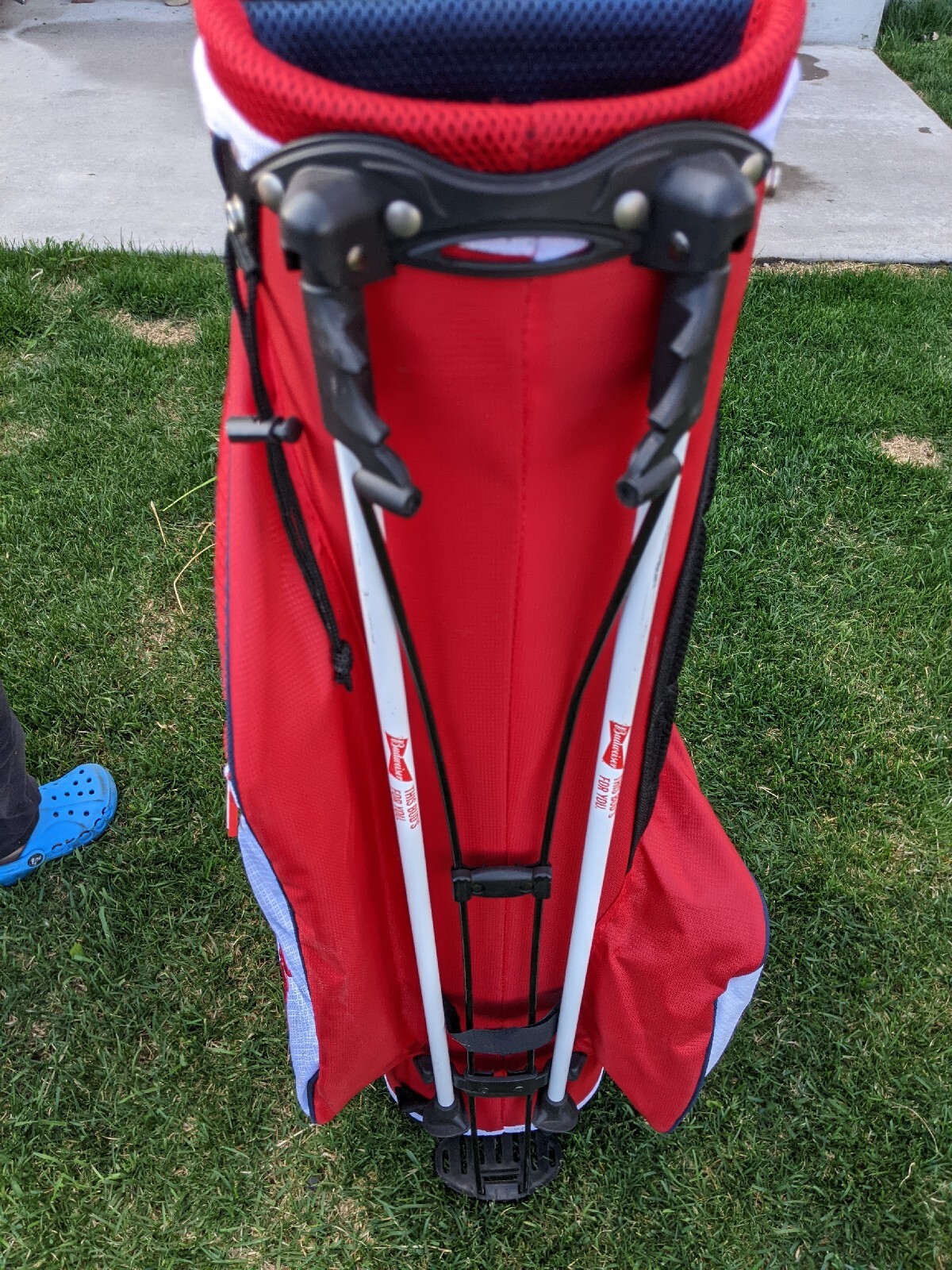 Budweiser Golf Bag And Vintage Trucker Hat Combo Gem