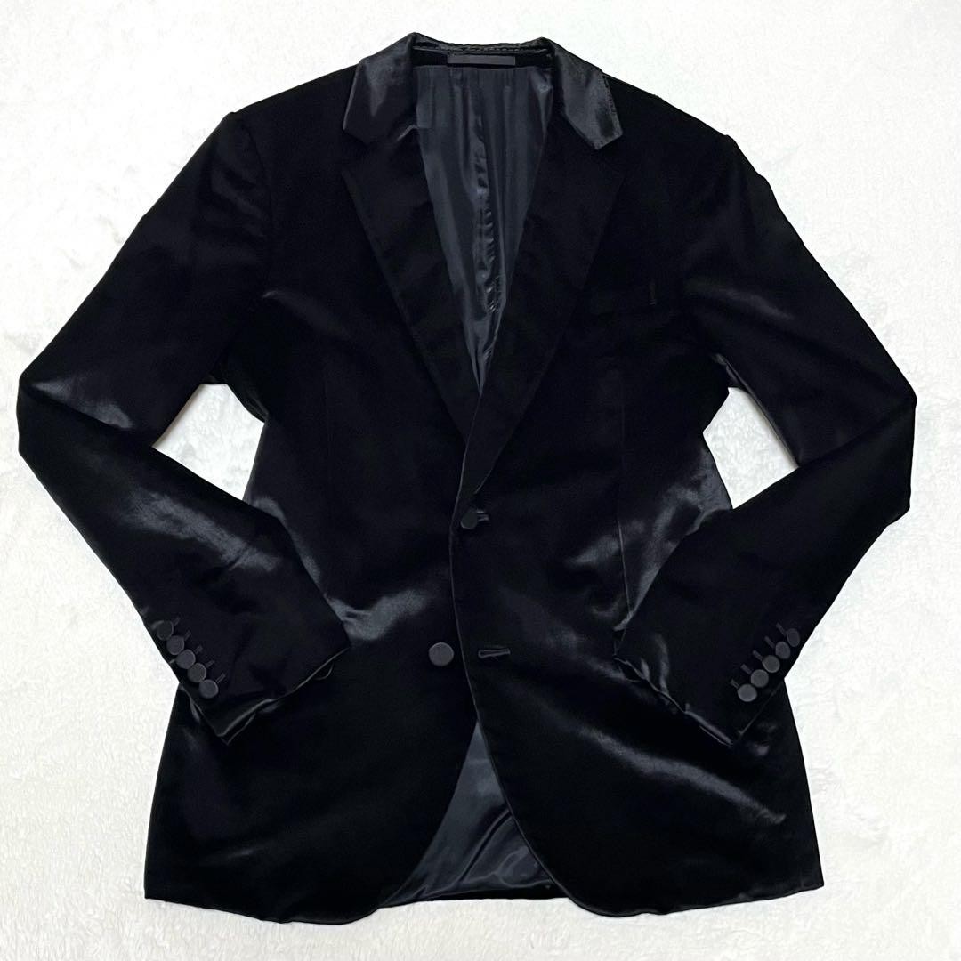 GUCCI Tom Ford Silk Cotton Covered Buttons Velvet Tuxedo Jacket Size 44R Black thumbnail 14