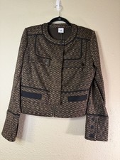 CAbi Director Jacket Style 4494 Brown Multi Tweed Cropped Blazer Medium