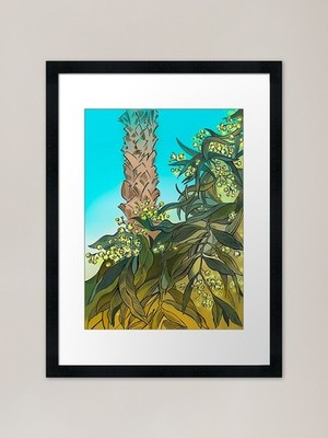 Mimosa, Mediterranean Garden Framed Framed Wall Art Poster Canvas Print Picture