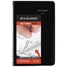 2026 Appointment Book Planner, Weekly, 5" x 8", Small, DayMinder, Black (G200...