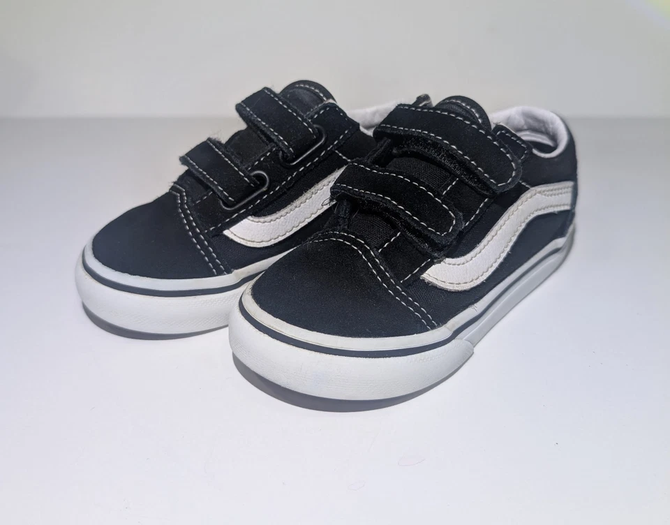 VANS Old Skool V Black/ White Toddler Size 6.5 Kids Skate Shoes Sneakers - Image 3 of 4