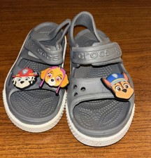 Childrens Boys Girls Size C 8 Gray Paw Patrol CrocBand Sandals Shoes Crocs Kids