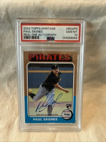 2024 Topps Heritage High Number - #ROAPS Paul Skenes Real One Autograph PSA 10