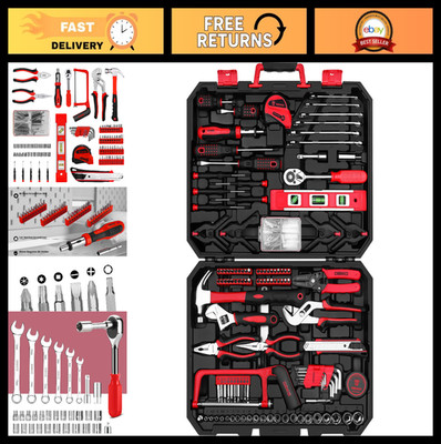 228-Piece Home Tool Kit with Storage Case, Socket Wrench Set for Car & Repairs