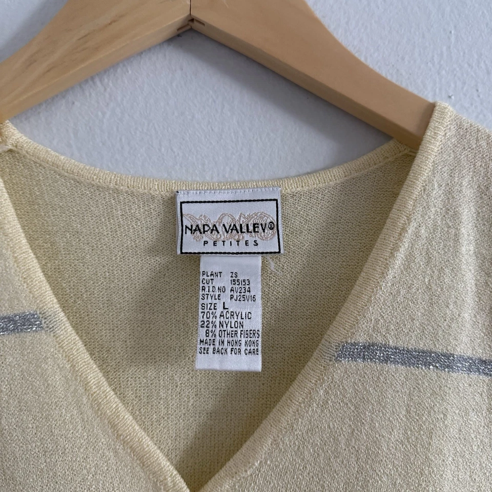 Chaleco De Colección Años 90 Napa Valley Petites Floral Acrílico Nylon Lindo Chica Boho PL Foto 3 de 4