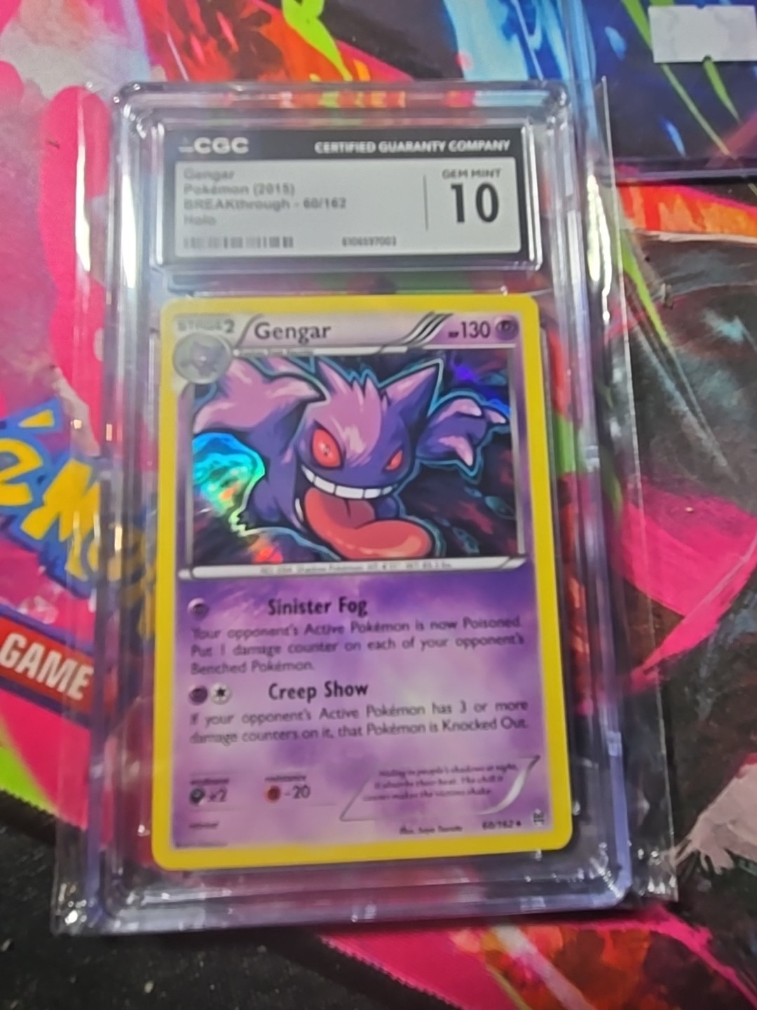 2015 POKEMON XY #60 GENGAR HOLO BREAKTHROUGH MINT CGC 10 HOLO RARE