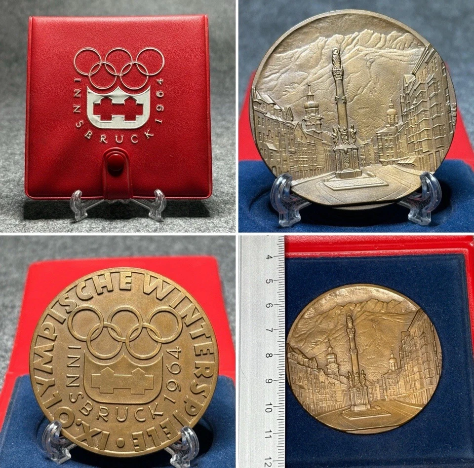 Olympia 1964 Innsbruck – Offizielle Teilnehmermedaille mit Original Etui NM - Bild 1 von 4