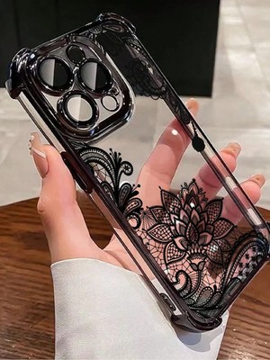 Elegante Spitze Airbag Klar TPU Stoßfest Hülle für iPhone Galaxy Redmi Infinix