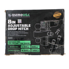 Rhino Usa Adjustable Trailer Hitch For 2.5-inch Receiver Heavy Duty Aluminum Rhino Usa Adjustable Trailer Hitch For 2.5-inch Receiver Heavy Duty Aluminum