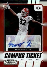 Monty rice2021 Panini Contenders Auto/99  #217 Campus ticket Georgia Bulldogs