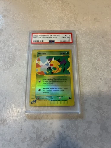 WEEDLE 2003 POKEMON SKYRIDGE REVERSE FOIL #115 PSA 10 POP 19!