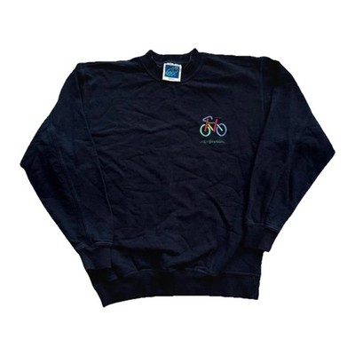 Bo Bendixen Vintage Fahrrad Stickerei Fleece Sweatshirt Herren Gr. S Pullover