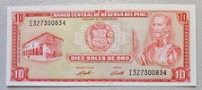 Peru 10 Soles 1973 Unc