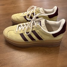 adidas Originals Gazelle Bold sneakers with gum sole in yellow Size 7