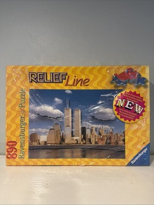 2001 Ravensburger 890 pc Relief Line Puzzle Twin Towers New York - Never Opened