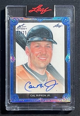 2021 Leaf Art of Sport Multi-Sport Cal Ripken Jr. Navy Autographs Auto 15/25