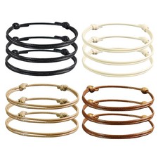 12 Pcs Adjustable Wax Nylon Cord Bracelet   Durable Waterproof Nautical Rope Jew