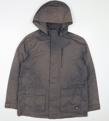 Cotton Traders graue Herrenjacke Mantel Größe M Reißverschluss