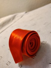 Solid Orange Red Neck Tie Men Glossy Shiny Wedding Tuxedo Party Prom Formal 2x60