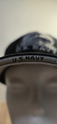 US Navy Eagle Hat Cap Black Strap Back Adjustable