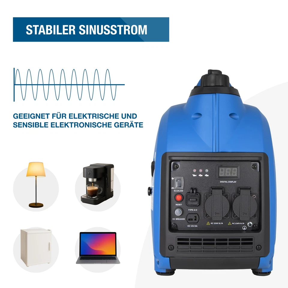 Inverter-Stromerzeuger Benzin Generator Not-Stromaggregat HYUNDAI HY2300Si D - Bild 4 von 4