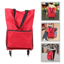 Collapsible Trolley Bag Foldable Shopping Cart Bag with Wheels for Shopping